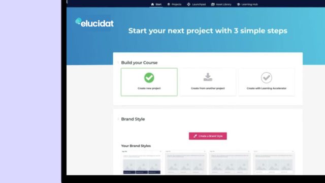 Elucidat e-learning authoring platform interface