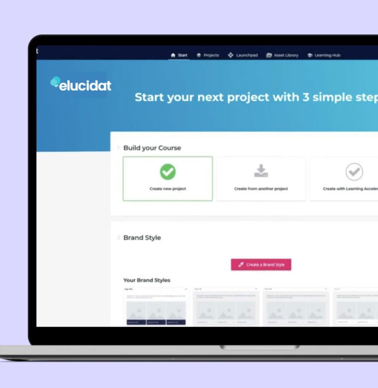 Elucidat e-learning authoring platform interface